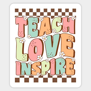 Groovy Teach Love Inspire Teacher Back to School Gift Sticker